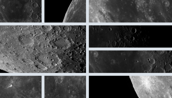 images of sections of the Moon taken using the Liverpool Telescope