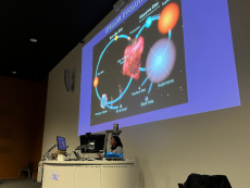 Dr Manisha Shrestha explaining stellar evolution.
