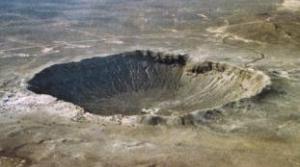 Photo of the Barringer Meteor Crater in Arizona