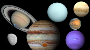 Pictures of the planets of the Solar System.