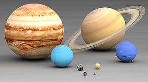 Solar system planets size comparison.